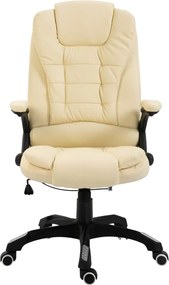 vidaXL krémszínű műbőr irodaszék