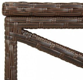 barna polyrattan kerti pad 120 cm