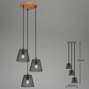 Briloner 4074-035 - Csillár zsinóron TAUNUS 3xE14/40W/230V gumifa