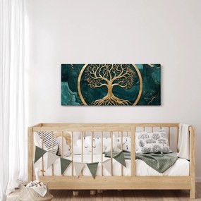 Kép – Márványban lévő arany életfa (120x50 cm)