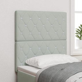 LED Fejtámla Világosszürke 80 cm Bársony