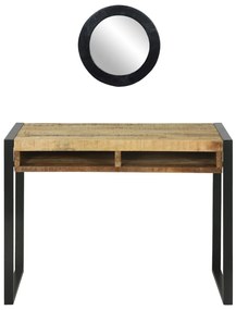 Sminktükör asztal 100x50x75 cm Tömör durva mangófából