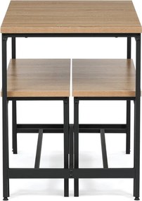 Étkezőgarnitúra 2 paddal, 110x60x75 cm méretben, MDF kivitelben, tölgy színben AUT-G1175 OAK