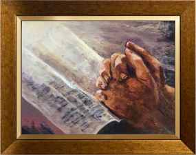 Jézus Imája Szakrális Kép Arany Keretes Vászonra 30X40