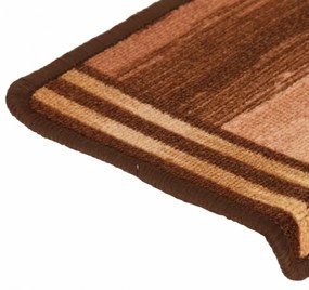 15 db barna öntapadó lépcsőszőnyeg 65x21x4 cm
