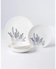 24 darabos fehér/kék porcelán étkészlet