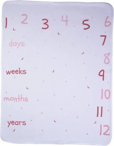 Bubaba pamut babatakaró 70x90 cm - "My first year"- Pink