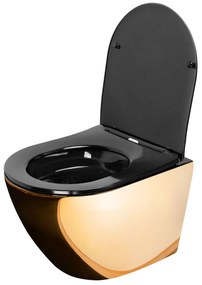Függesztett WC Carlo Mini Flat Gold/Black