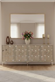 Moka 150 - White, Travertine, Silver