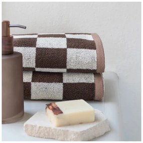 Barna frottír bio pamut törölköző 50x90 cm Retro – Mette Ditmer Denmark