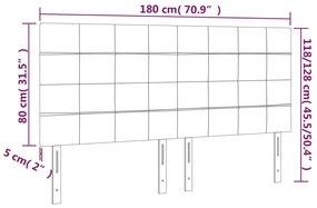 kék szövet LED-es fejtámla 180x5x118/128 cm