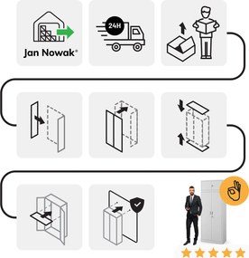 EWA Compact szekrényfeltét 800 x 380 x 400 mm, szürke