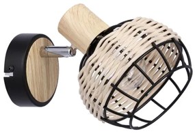 Fali spotlámpa TAJGA 1xE14/40W/230V rattan/fekete