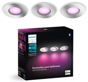 Philips Philips-KÉSZLET 3x LED RGBW Dimmelhető fürdőszobai lámpa Hue XAMENTO 1xGU10/4,2W IP44 P6196