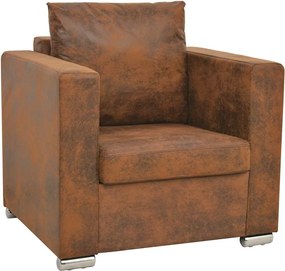 vidaXL barna műbőr fotel 82 x 73 x 82 cm