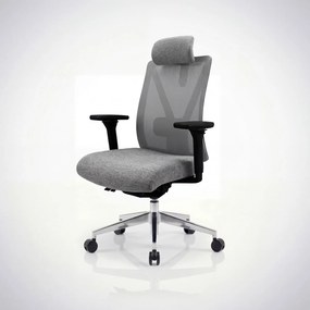 Ergonómikus, forgó irodai szék hálós háttámlával, szürke: VECTOR