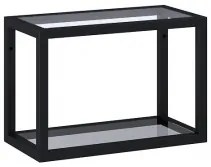 AREZZO design MONTEREY Függőpolc üveggel 40/28 matt fekete (21,6)