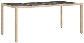 Kerti Étkezőasztal Bézs 190x90x75 cm Polirattan