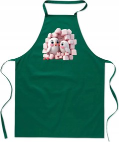 Konyhai Kötény pamut zöld lyuk Madárka pár FA_497_z