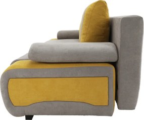 Kinyitható kanapé, szürke-barna/sárga, BOLIVIA