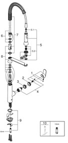 GROHE 31379000 - K7 G12” mosogató csaptelep, fényes króm