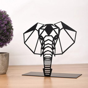 Elephant fém dísztárgy, fekete, 21×21 cm