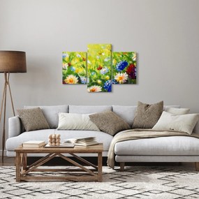 Virágzó rét képe, olajfestmény (90x60 cm)
