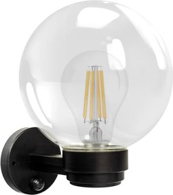 Brilagi - Kültéri fali lámpa mozgásérzékelővel HARBOR 1xE27/40W/230V IP33 fekete/átlátszó