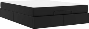 vidaXL Ágykeret matraccal matracmal 2 pcs Fekete PVC