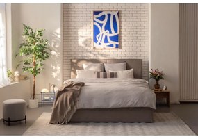 Szürkésbarna kárpitozott ágyneműtartós franciaágy ágyráccsal 180x200 cm Thessa Bold – Bonami Selection