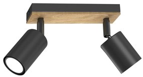 Spotlámpa TULON 2xGU10/8W/230V fekete/tölgy