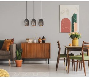 ITALUX MDM-3480/3 GR+GD - Csillár zsinóron HARLEY 3xE27/40W/230V antracit