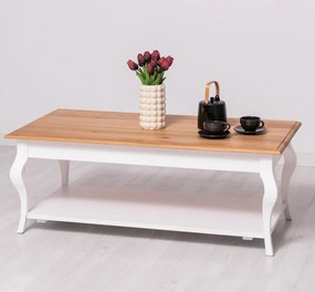 Tömörfa fehér dohányzóasztal 120x45x60 cm / Vöröscseresznye