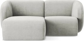 Világosszürke zsenília sarokkanapé (bal oldali-heverő résszel) Lani – Makamii