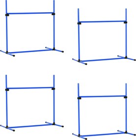 PawHut Agilitás Szett Kutyáknak – 4 Részes Agilitás Felszerelés Kutyaképzéshez Állítható Magasságú Akadályokkal, Hordozótáskával és Koordinációs Edzés