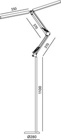Brilagi - LED dimmelhető flexibilis állólámpa VARIO LED/14W/230V 157 cm fehér