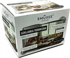 Pohár Füllel Thermo Csésze Smukee 2 rétegű üveg 360 ml