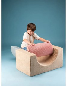 Világosbarna kordbársony habszivacs játszótér 3 db-os magasság 37 cm 75x49 cm Rainbow Montessori – Wigiwama