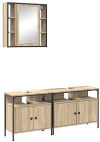 Fürdőszobai Szekrény Szett 3 pcs sonoma tölgy 80 x 30 x 60 cm
