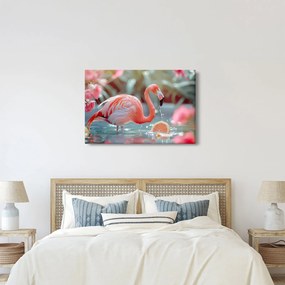 Kép - Flamingó a tóban (90x60 cm)