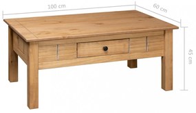 vidaXL panama stílusú tömör fenyőfa dohányzóasztal 100 x 60 x 43,5 cm