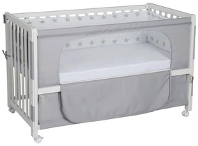 Fehér gurulós babaágy baldachinnal 60x120 cm Little stars – Roba