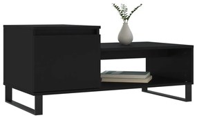 Fekete szerelt fa dohányzóasztal 100 x 50 x 45 cm