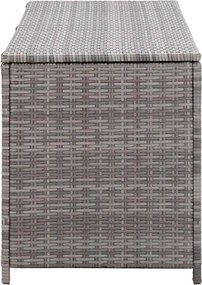 Szürke Polyrattan Kerti Tárolóláda 150 X 50 X 60 Cm