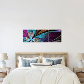 Kép - absztrakció, virág (órával) (90x30 cm)