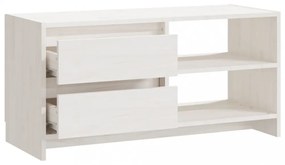 fehér tömör fenyőfa TV szekrény 80 x 31 x 39 cm