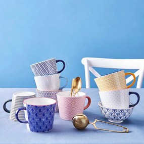 ORNAMENTS tálka 520 ml, sötétkék-fehér