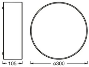Osram - ORBIS PARIS mennyezeti lámpa 1xE27/25W/230V, átmérő 30 cm, fehér