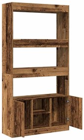 antik fa színű szerelt fa magasszekrény 92 x 33 x 180 cm