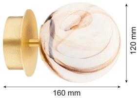 Argon 8453 - Fali lámpa FABIO 1xE14/7W/230V alabástrom arany